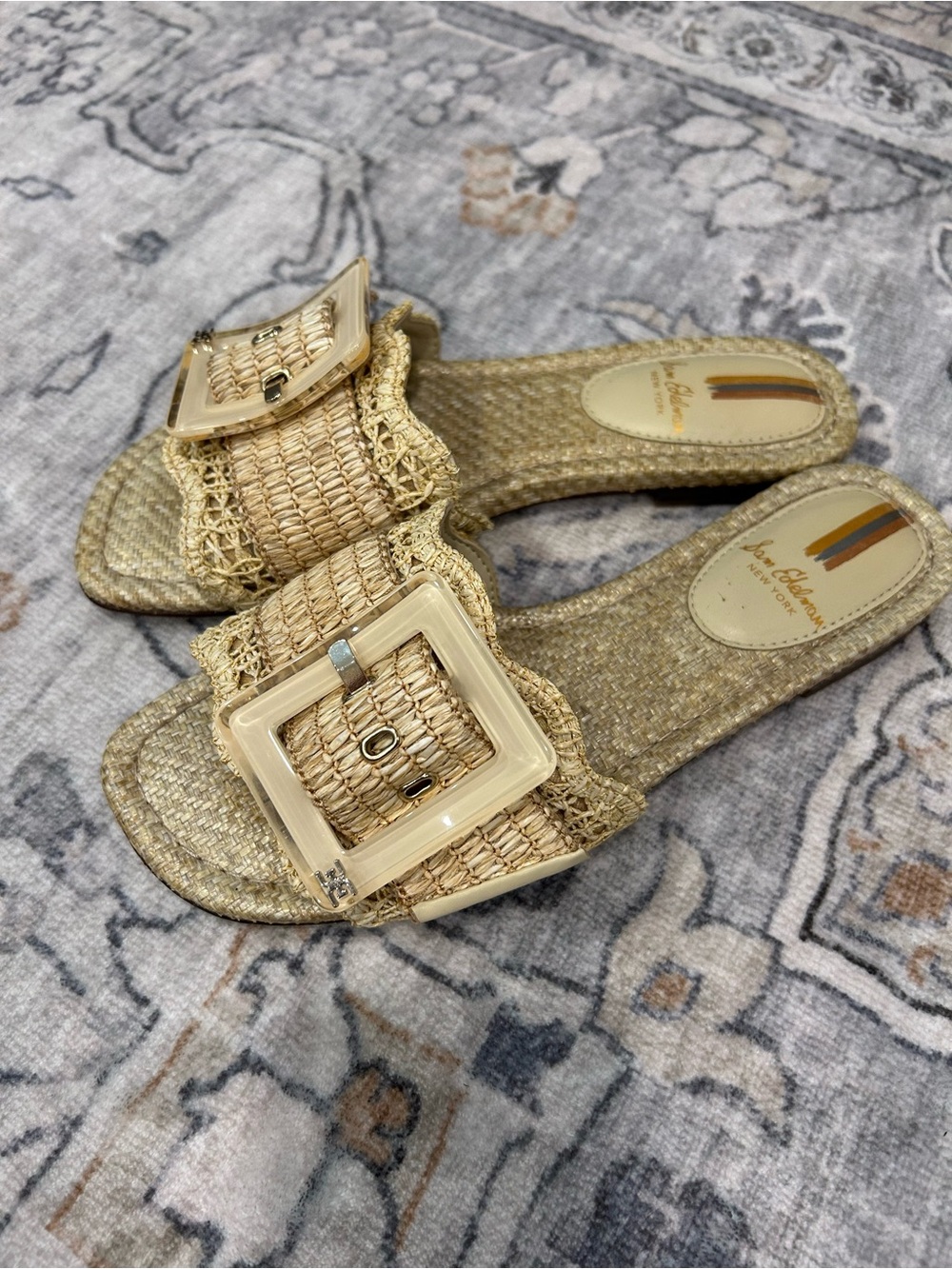 Sam Edelman Bambi Natural Raffia Slides - Picture 9 of 9